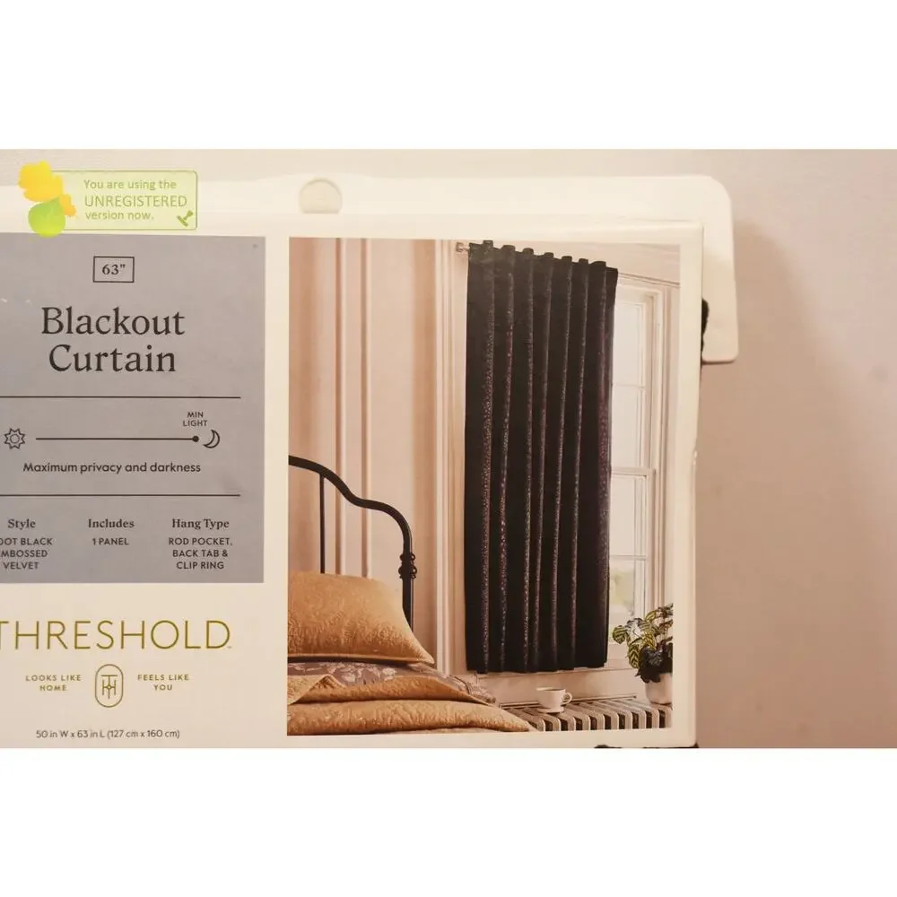 Threshold Blackout Embossed Velvet Rod Pocket 50x63